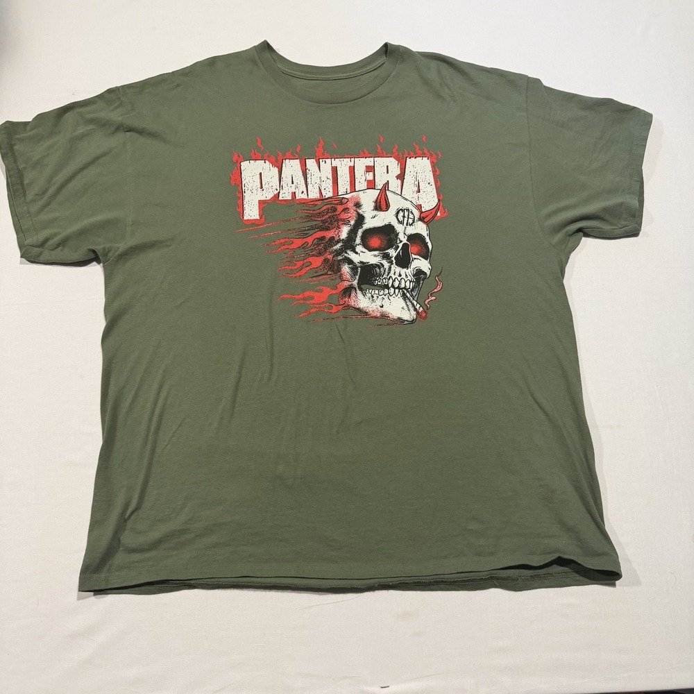 Pantera Tour 2025 Shirt Smoking Skull CFH Concert Tee Mens XXL Military Green